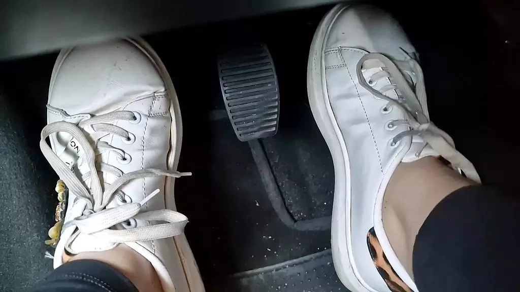white sneakers hit the pedals like never before