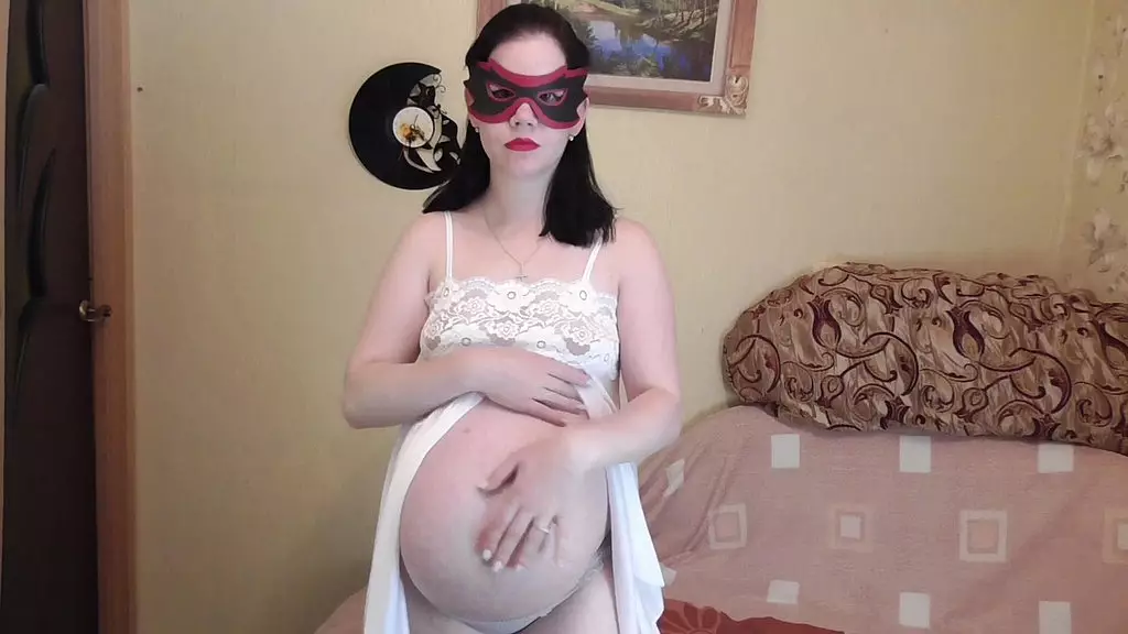 anna gives blowjob and cum on pregnant belly