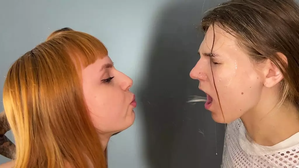 rough triple lesbian humiliation spitting in face and mouth of a mummified bitch close up