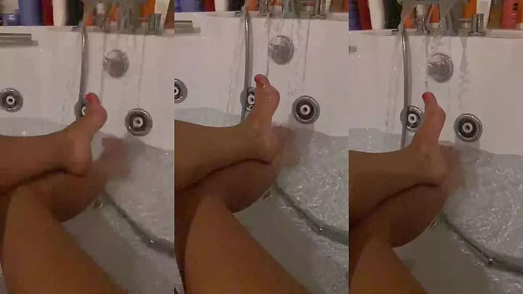 feet shower tease