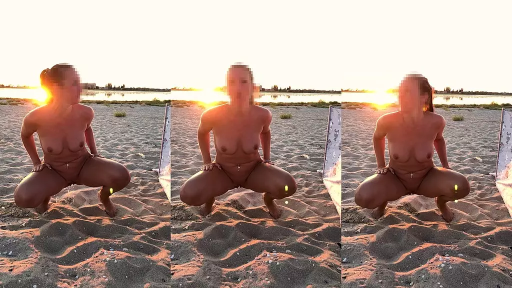 pissing in public on a nude beach