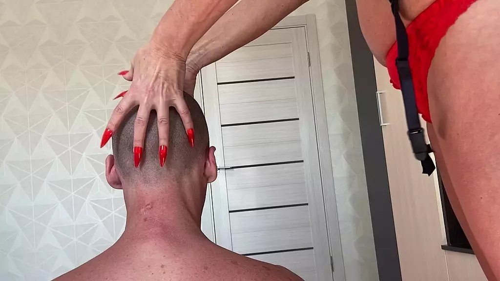 asmr stepmom milf long red nails sharpening massage