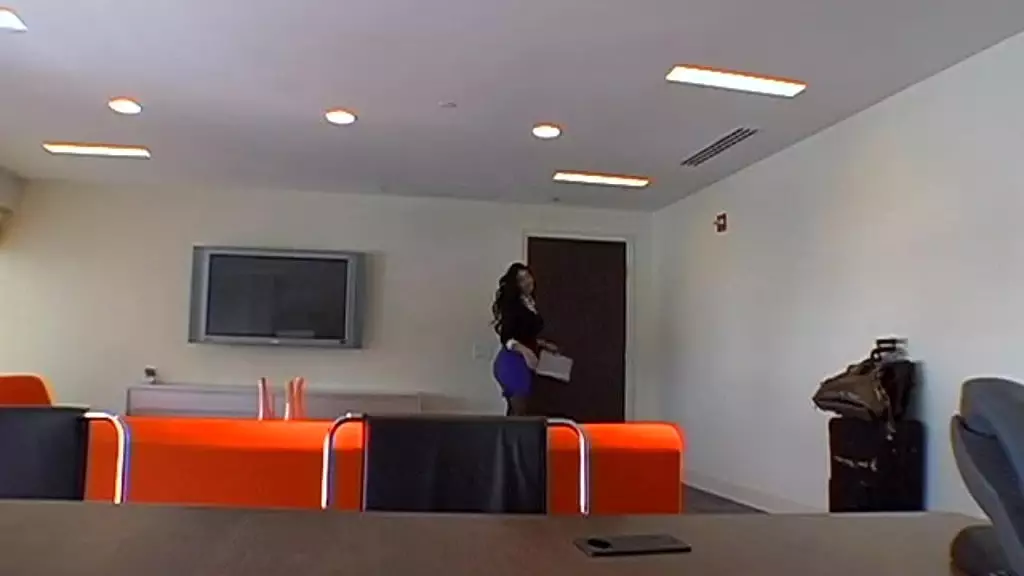 big ass secretary comes in to give an office blowjob, then fuck
