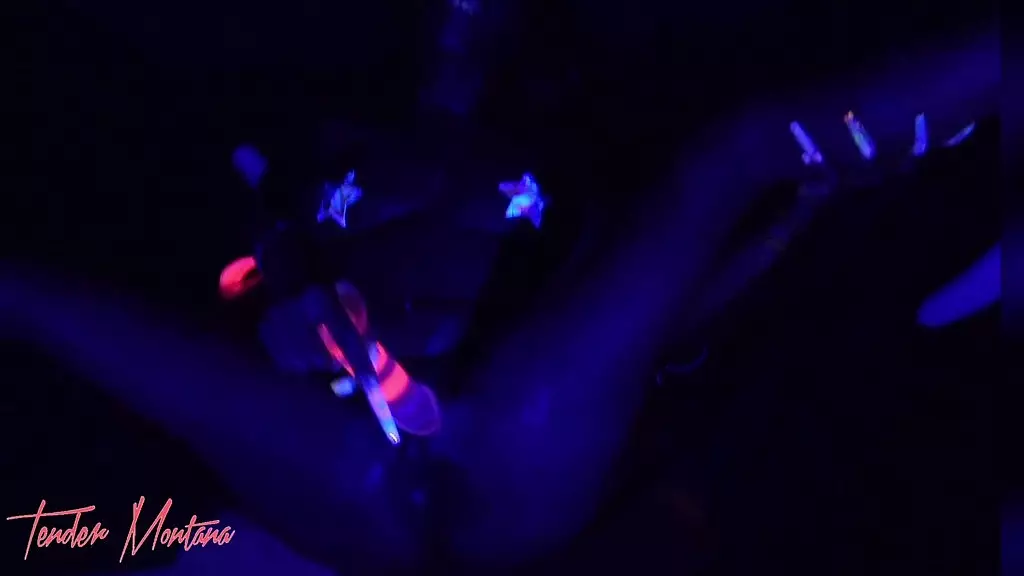 body painted and fucking myself in the blacklight