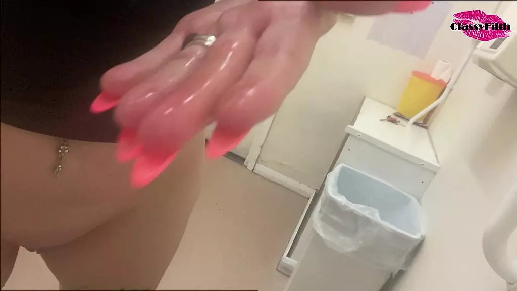pissing in the work sink and playing with it
