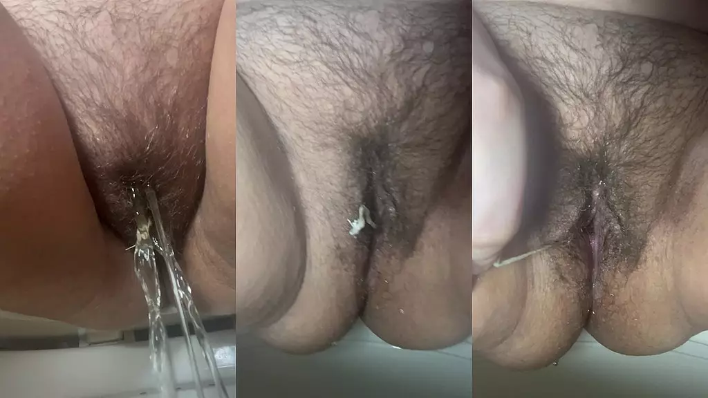 close up peeing and tampon removal