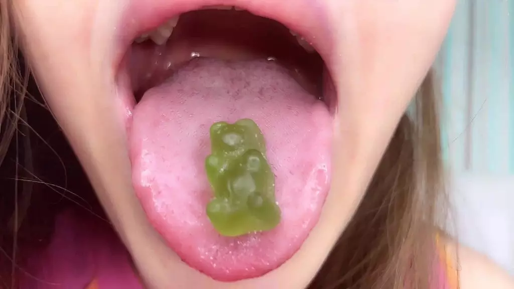 gummy bears eating and chewing asmr