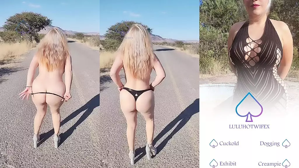 desnuda en carretera