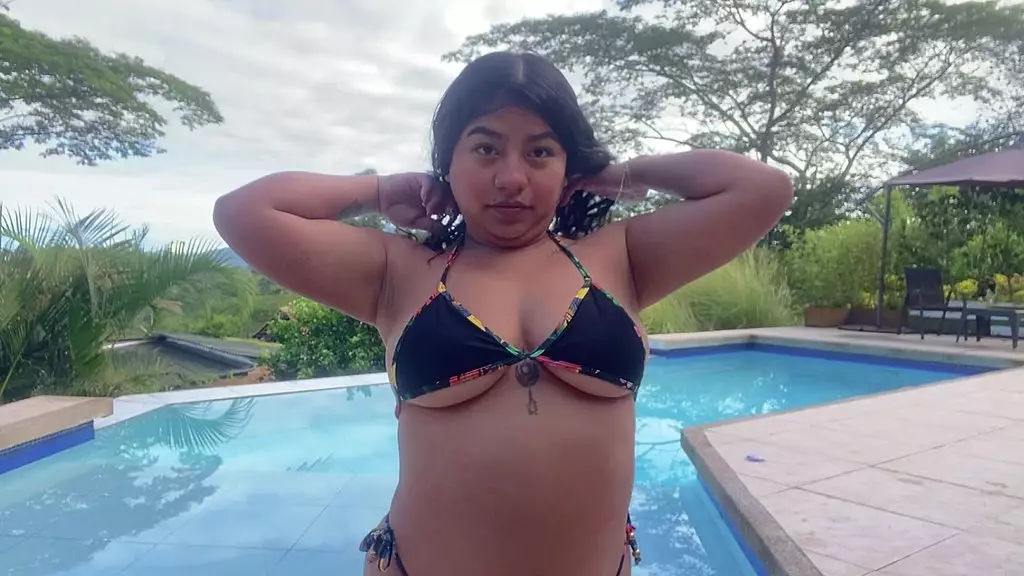 puke slut facefucked by the swimming pool