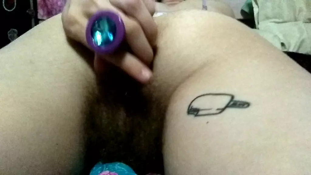 four buttplugs in my tight hairy ass