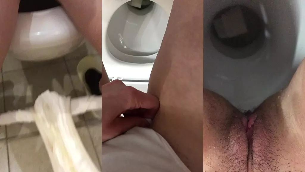 pissing girl, urine close-up. shows very dirty worn underpants. compilation 4 videos