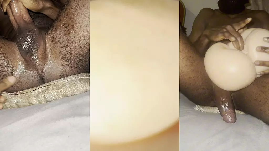 using my big dick on my new sex toy pussy