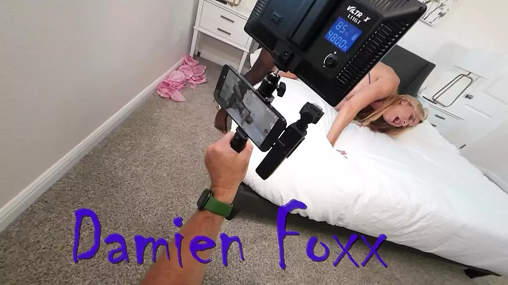 bts of cameraman filming hot soccer mom taking hard and deep