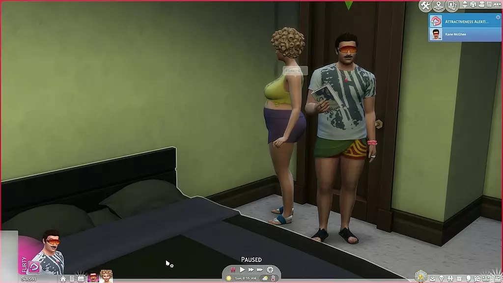 porn gameplay - fat couple having sex in the bedroom
