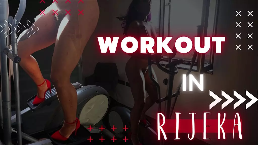 workout in rijeka - nude red heel elliptical training in 4k