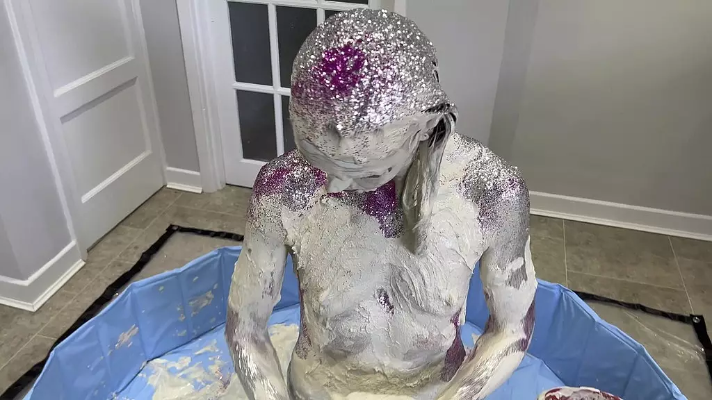 clay and glitter wam (wet and messy) splashing