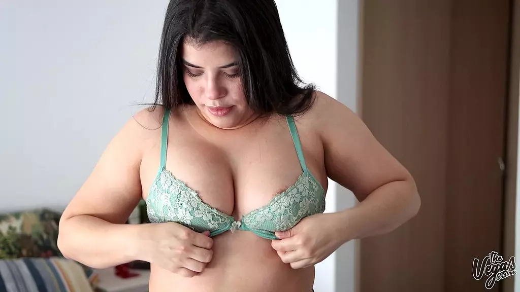 premium video - juicy natural tits latina tries on all of her bra s for you!