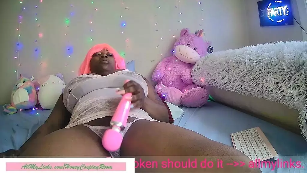 honey cosplay room- hot pinky babe -- play with vibrator in lingerie