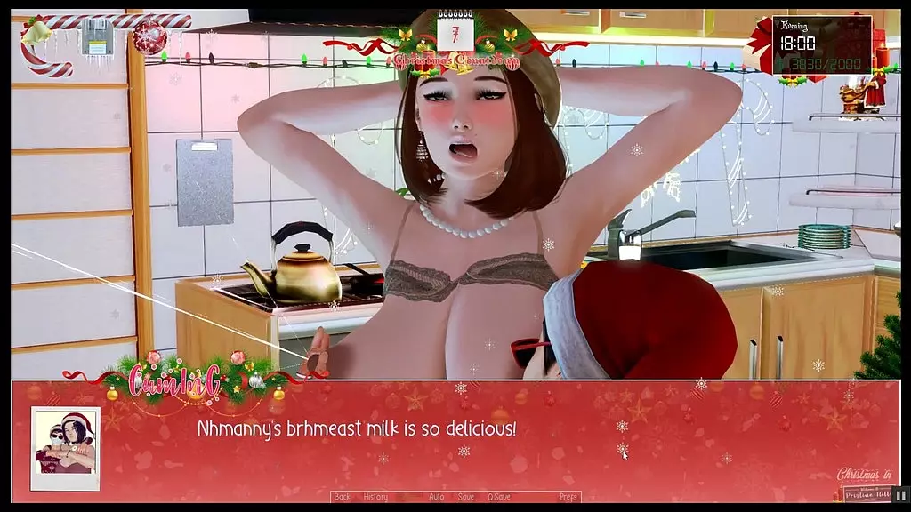 unlimited christmas [xmas hentai pornplay] ep.12 breastfeeding from nanny s huge milking tits