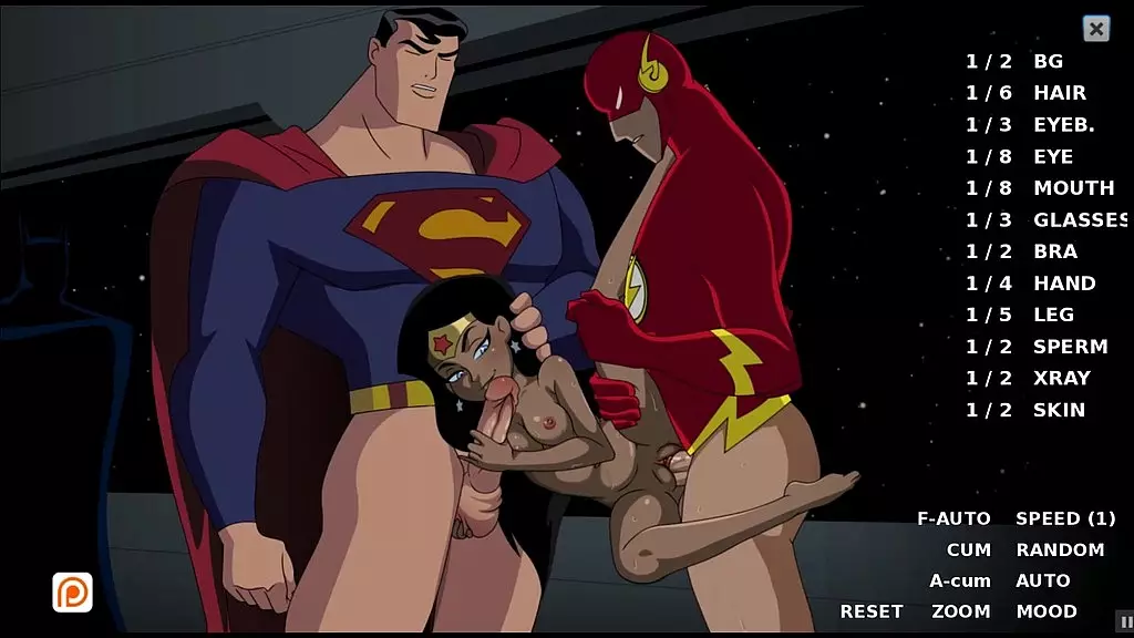 wonder woman porn simulation [parody pornplay hentai game] batgirl cuckold batman with superman and flash