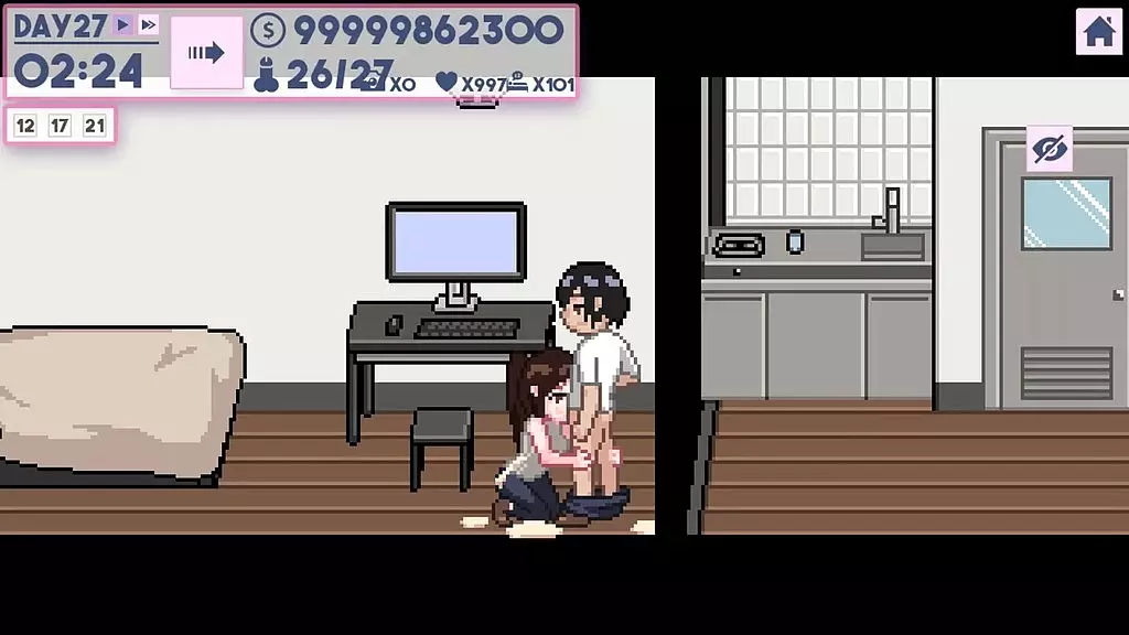 apartmentstory [pornplay hentai game] ep.4 this married woman is cheating while her husband is resting in the same room