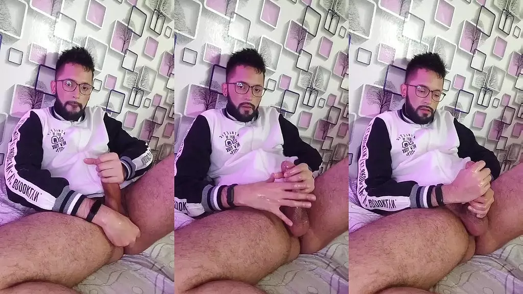 massaging my cock with oil until i shoot a nice big load