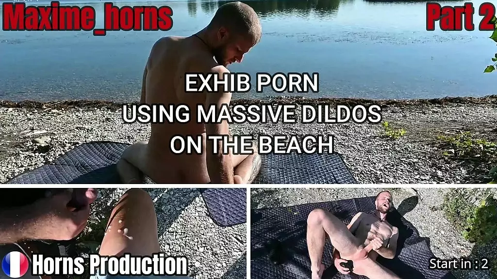 public using massive dildos on the beach