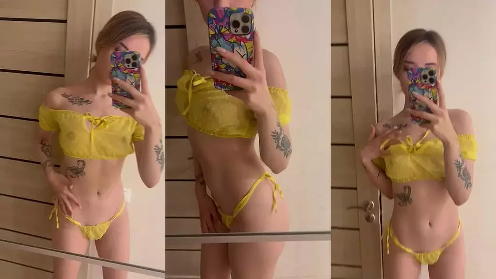 yellow lingerie masturbation: part 1