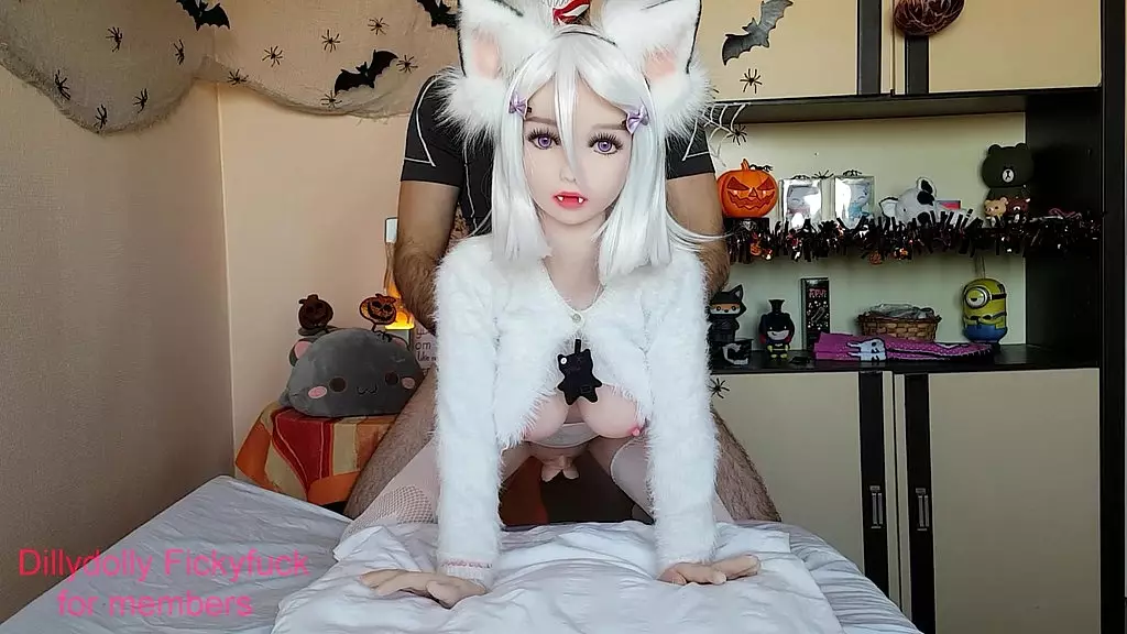 cute sex love doll fuck halloween werewolf cosplay amateur home made tight gripping pussy creampie anal