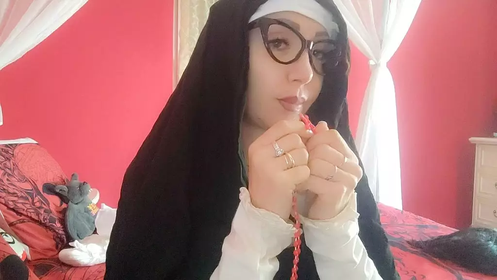 this hot nun can t stop to burp very loud