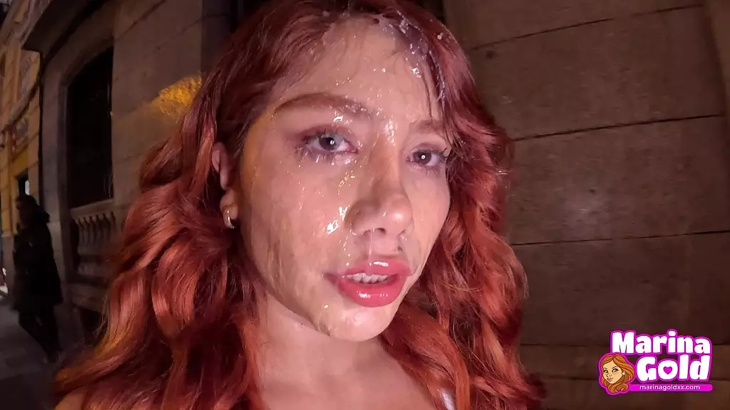 sexy hooker waitress gets 6 facials for cumwalk in public