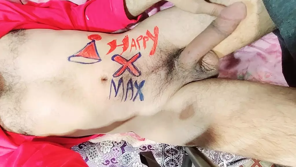 playing with my big fat cock on christmas x-max and celebration of new year with dirty talk